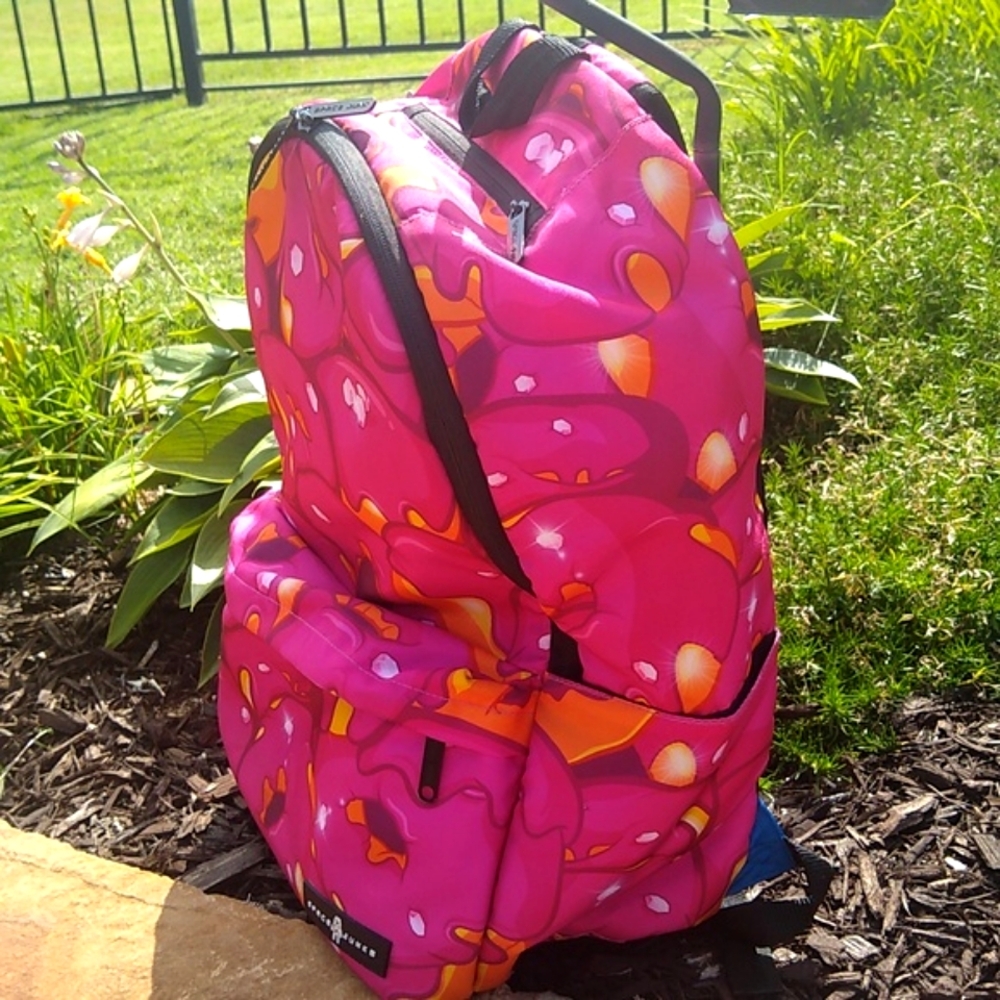 Space Junk Pink Donut Oversized Backpack EUC - Picture 4 of 4